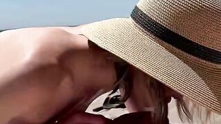 Ex-wife Gets Double Cumshot on Outdoors Beach With Hubby and Friend