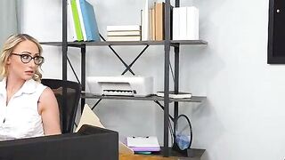 Busty MILF Boss Forces Assistant to Lick Her Wet Pussy
