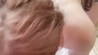 Step-Sister Violetta Swallows BBC Creampie While Guests Are Home