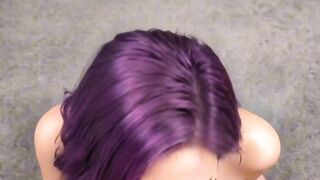 Submissive Busty AI Babe in Purple Gets a Creamy Creampie