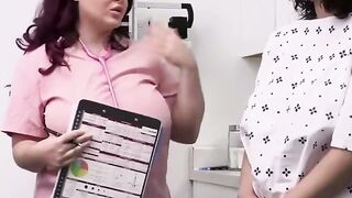 Busty Nurses Natasha Nice & Crystal Chase Share Doctor's Cock