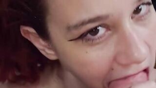 Verified Redhead Amateur Swallows Cum in POV Blowjob