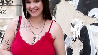Curvy 19-Year-Old Taylee Wood Gets Hard Street Casting