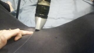 Vacuum Cleaner Blows Clitoris though Yoga Leggings Noisy Groaning