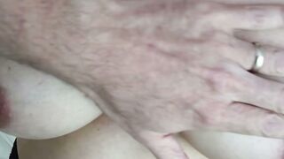 POV Brunette with Huge Tits Offers Oral and Tit Cumshot