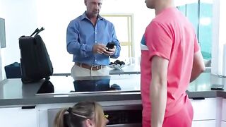 POV Step-Sibling Fantasy: Blonde Lacy Tate Creampied by Stepdad Johnny Love