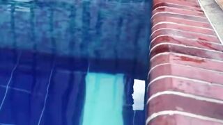 Stepsisters Invite New Neighbors for a Poolside 3some