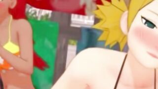Подростковая вечеринка на пляже: групповой секс, 3D анимация