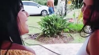 Big-Breasted Friends Fuck the Gardener