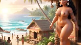 Moana's Curvy Booty Gets Gangbanged By Tribal Villagers