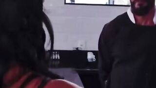 Amateur MILF Cuckolded by Chef While Husband Calls