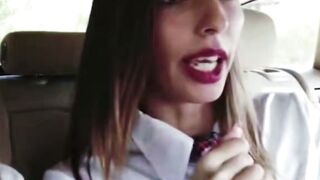 2 Naughty Girls Enjoy Wild Riding in an Uber