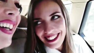 2 Naughty Girls Enjoy Wild Riding in an Uber