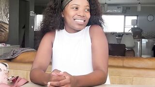 Ebony Marlin Fritz Gets Hard Interracial Sex On Table With Steven Hard