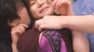 Stunning Busty Japanese Babe In Wild Threesome