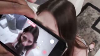 Slender 18yo Lilibet Blows Neighbor's Long Ebony Dick