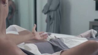 Redhead Stepmom Seduces Stepson in Shared Bed for Creampie Threesome