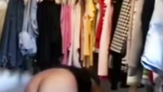Black Stepsister Caught in Solo Voyeur Tape