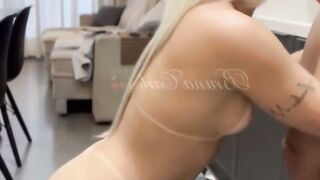 Blonde Amateur Latina Gives Blowjob To Neighbor Before Husband Returns