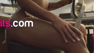 Harley Dean Strips in Music Studio