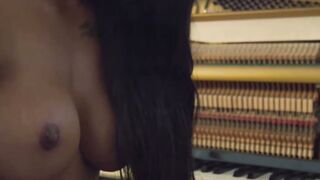 Harley Dean Strips in Music Studio