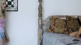 Caught by Teen Babysitter: Lesbian Massage Turns Rough