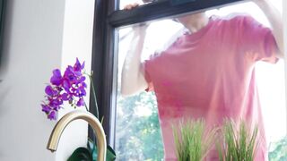 Coco Rains Gets Glazed and Ejaculates on Her Long Natural Titties