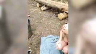 Russian Blonde Amateur Gets Outdoor Creampie After Hard Pounding