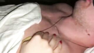 Bae Bimbos Tease BF into Bed for Passionate Blowjob