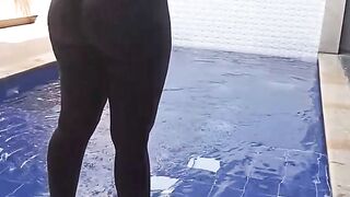 Dark-Hued Goddess Neighbor Enjoys a Hardcore Pool Afternoon