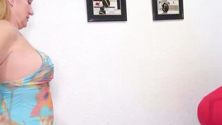 Curvy Blonde BBW Musa Libertina in Passionate Dyke Bedroom Action