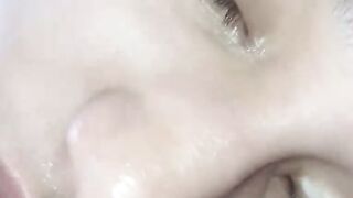 Facial handjob,easy creampie,cum facial,washed my face with sperm, enjoy