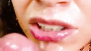 Hard anal invasion penetrate finished up with sloppy deep throat on him and face