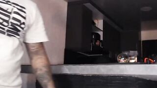 Latino guy eagerly suck shemale throbbing cock