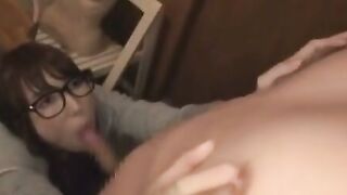 Japanese splendid brunette enjoys oral cumshot