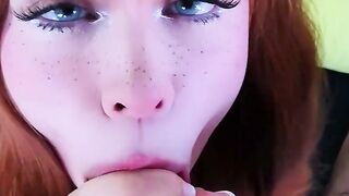 Lots of popshots - Cock-thirsty redhead takes a lot of milk from her stepbrother