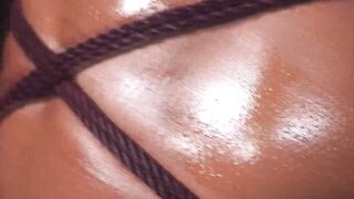 Blindfolded Muscle Stud Oiled, Bound & Edged by Leather Daddy