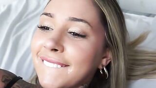 Petite Brazilian Blonde Squirts in Hardcore Cowgirl