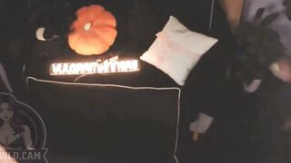 Sexy Shemale in Glasses Performs Sloppy Deepthroat in Bondage