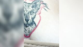 Tattooed Brunette Teases Big Tits in Public