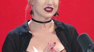 Curvy Blonde Octavia Red Strips and Masturbates Outdoors