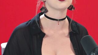 Curvy Blonde Octavia Red Showcases Busty Figure in Outdoor Solo