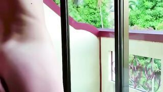 Outdoors Balcony Banged! With Passers-By Watching