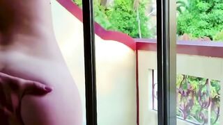 Outdoors Balcony Banged! With Passers-By Watching