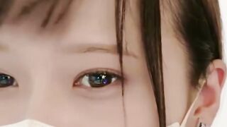 Nozomi Masturbates in Black Pantyhose and Face Mask