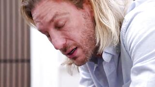 Tattooed Stepdad Whips Big Tits Blonde Stepdaughter on Couch