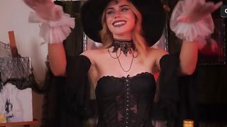 barely legal Witch Swallows Cum for Hardcore Halloween Sex