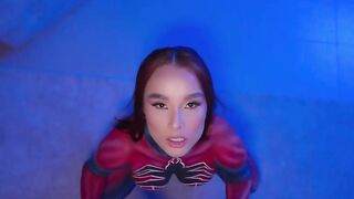 Spiderwoman Cosplay Model Rides Admirer in Hardcore Homemade Sex