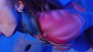 Spiderwoman Cosplay Model Rides Admirer in Hardcore Homemade Sex