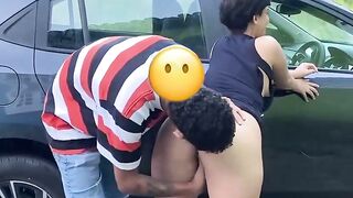 Latina in Dress Fucks Uber Driver in Abandoned Site